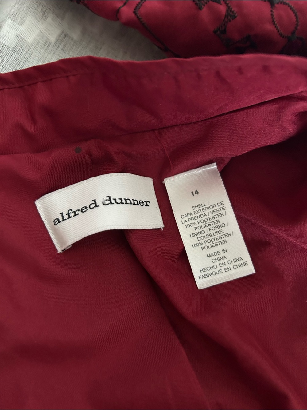 Alfred Dunner Red Embroidered Open Front Jacket - Picture 5 of 6